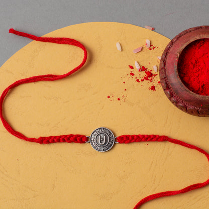 Divine Swaminarayan Rakhi with Red Thread
