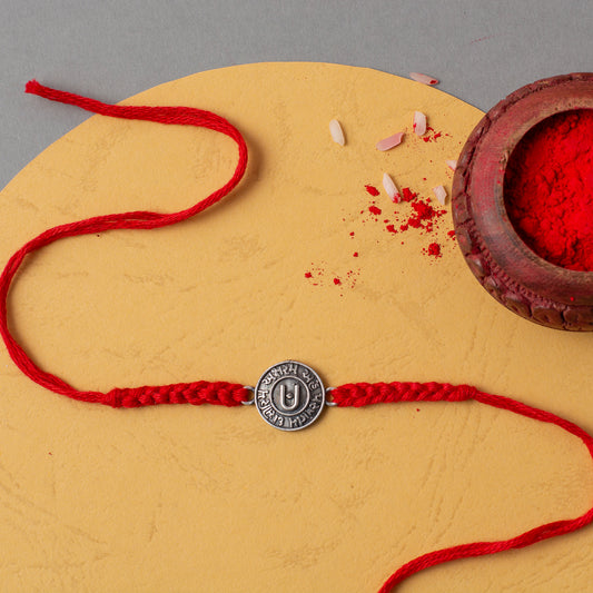 Divine Swaminarayan Rakhi with Red Thread