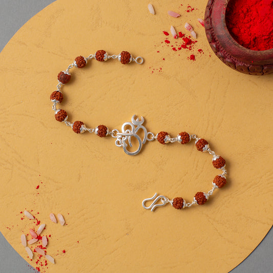 Om Rudraksha Rakhi Bracelet