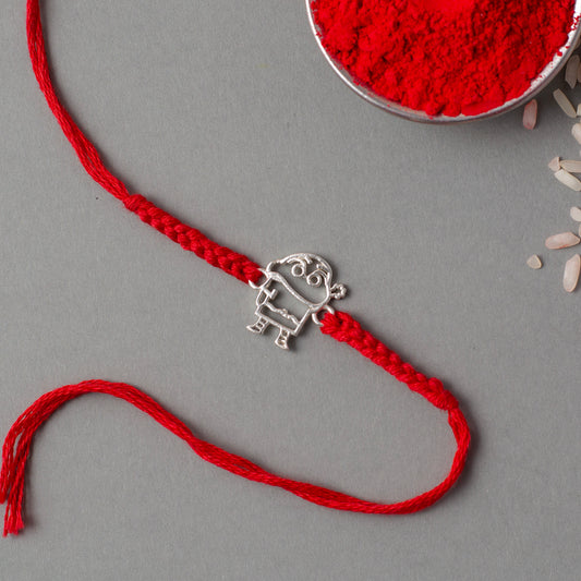 Adorable Cartoon Character Rakhi with Red Thread