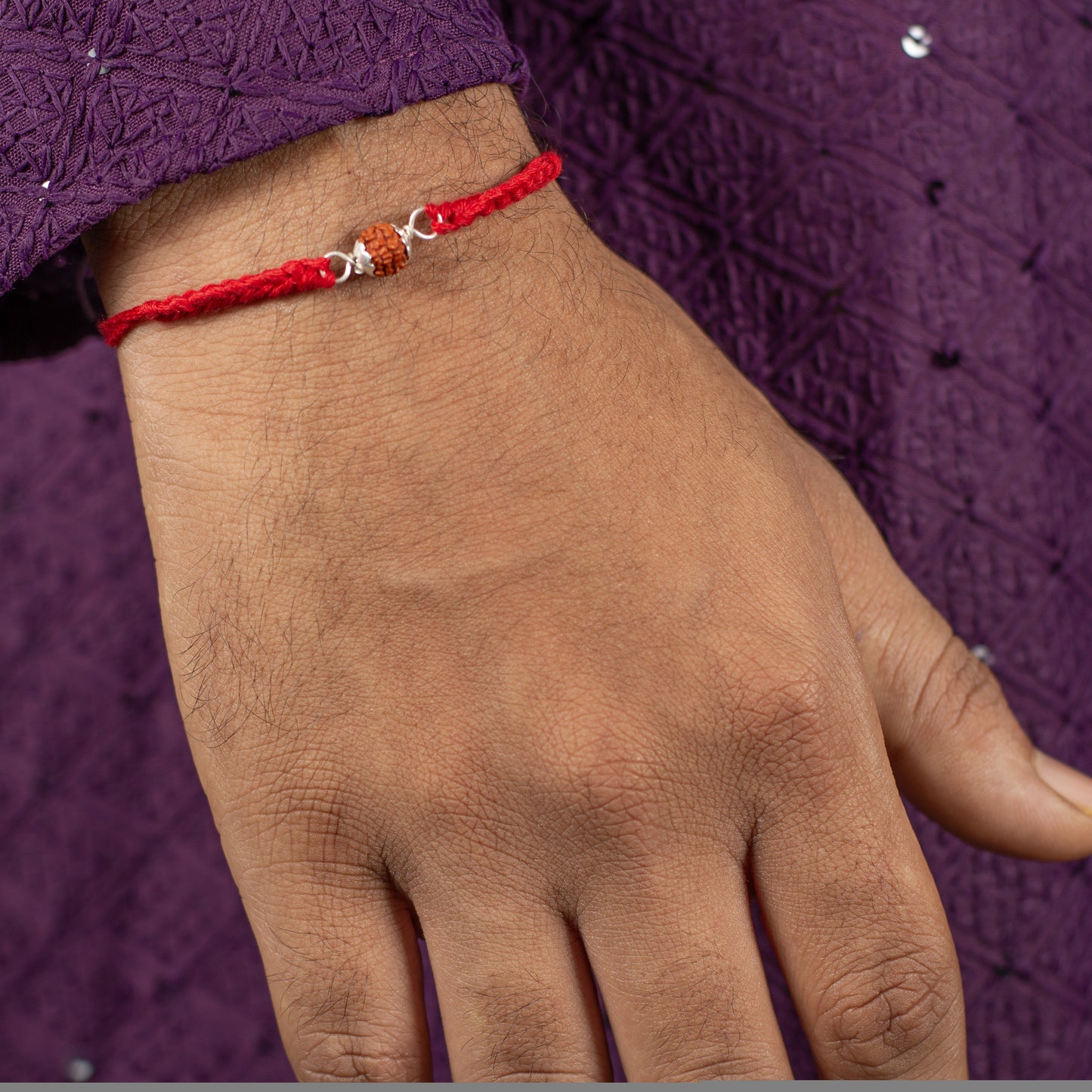 Simple Rudraksha Charm Rakhi