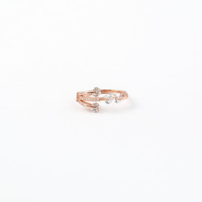 Rose Gold Spiral Diamond Ring