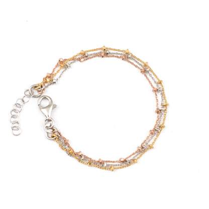Tri-Color Layered Chain Bracelet