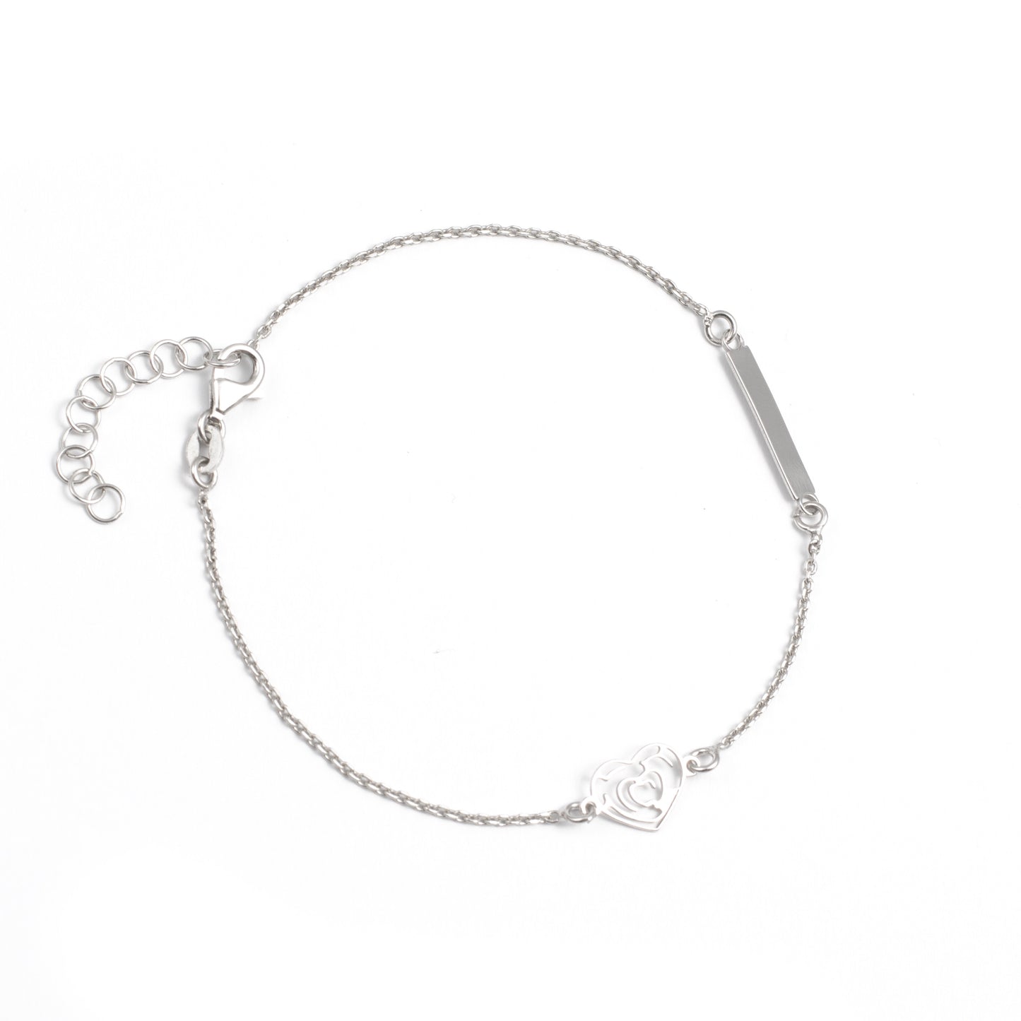 Silver Rose Charm Bracelet