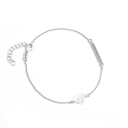 Silver Rose Charm Bracelet