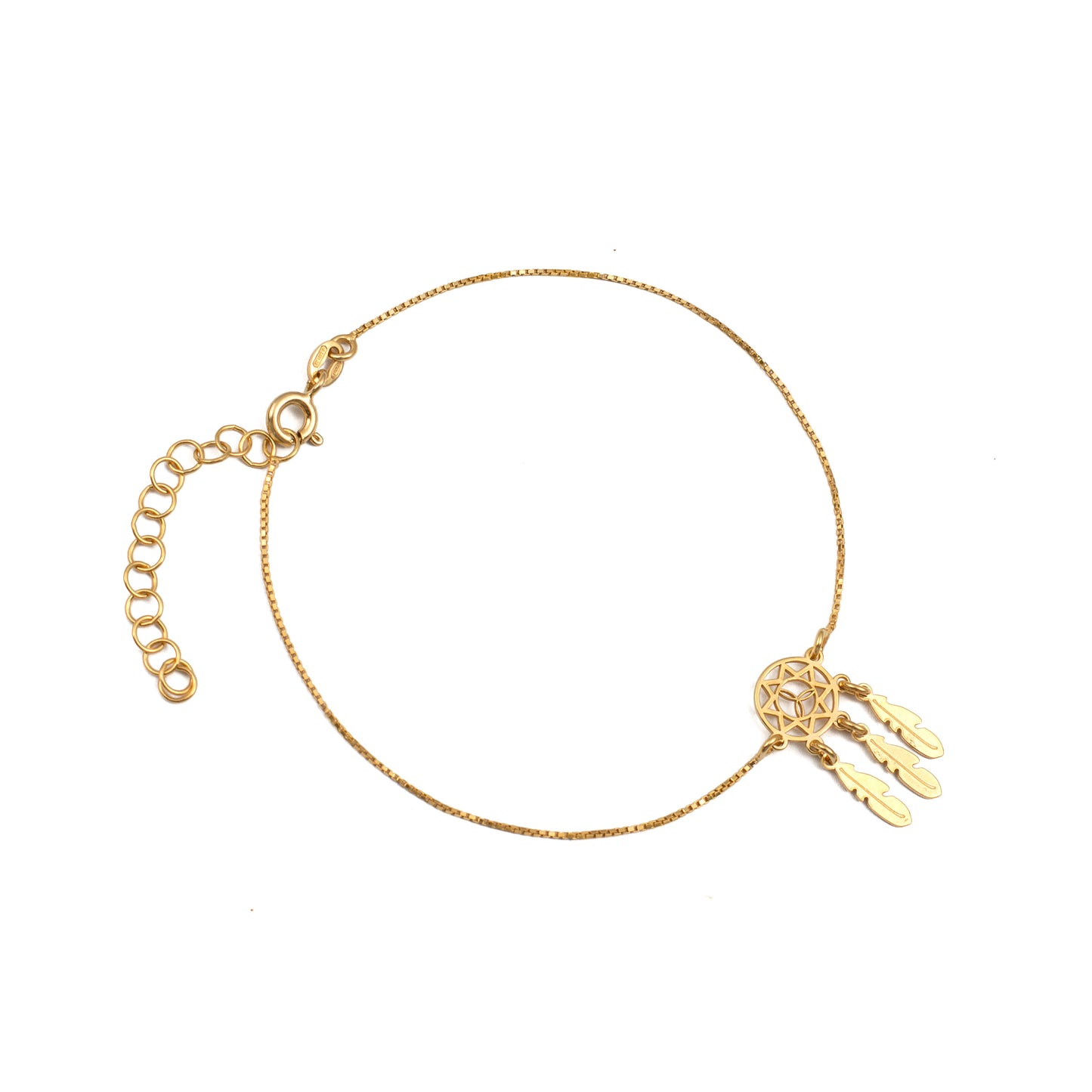 Gold Dreamcatcher Charm Bracelet
