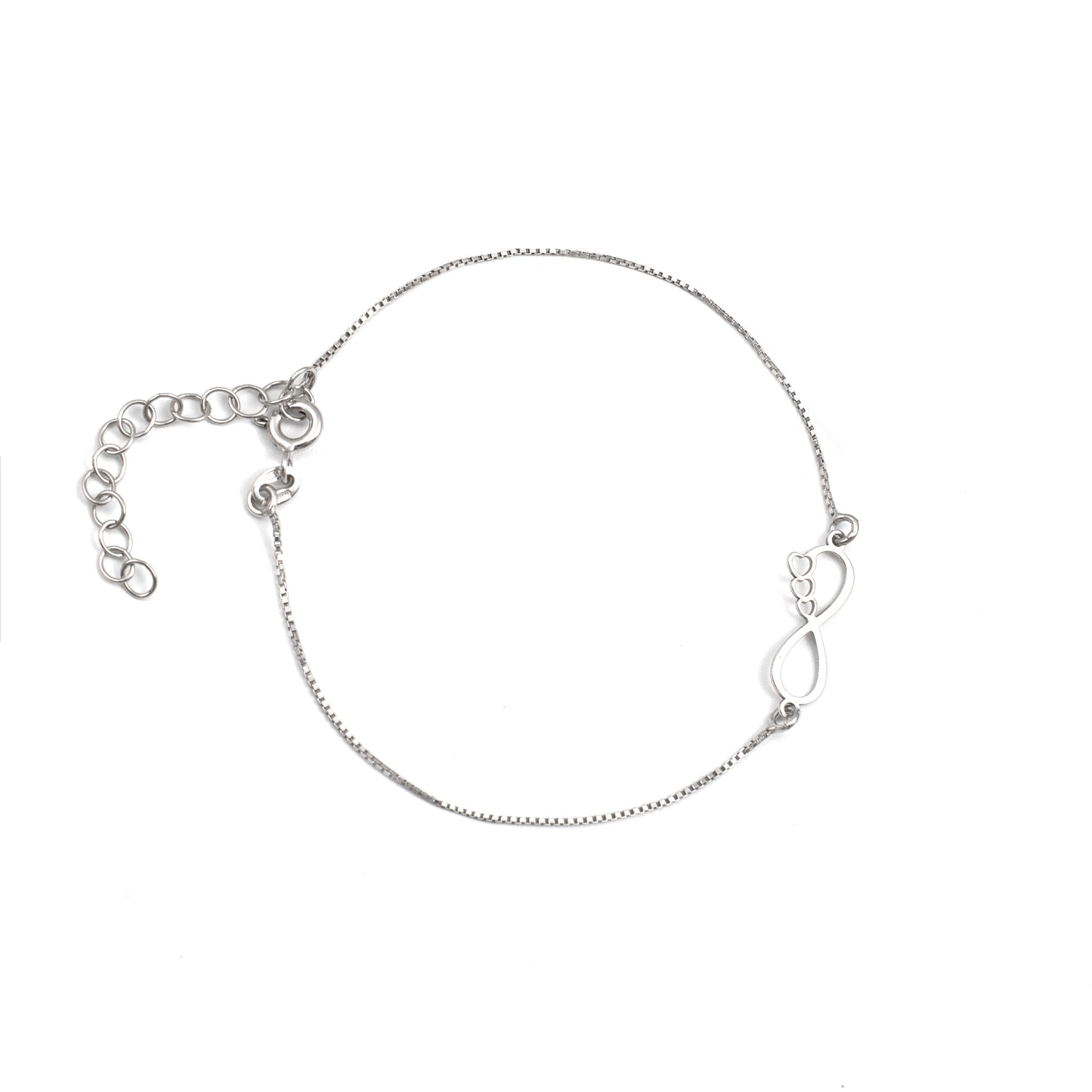 Silver Infinity Hearts Bracelet