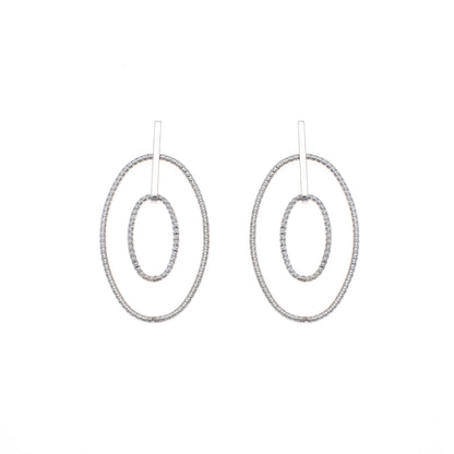 All-Silver Oval Hoop Earrings
