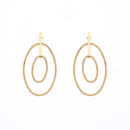 Golden Oval Hoop Earrings