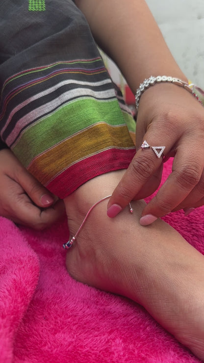 Adjustable evil eye Anklet 925 Silver